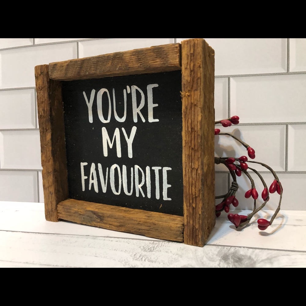 5x5 handmade shelf sign